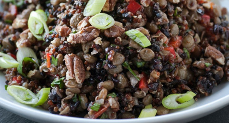 quinoa and red lentil salad