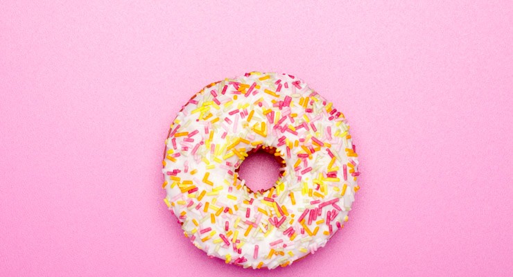 iced donut with sprinkles
